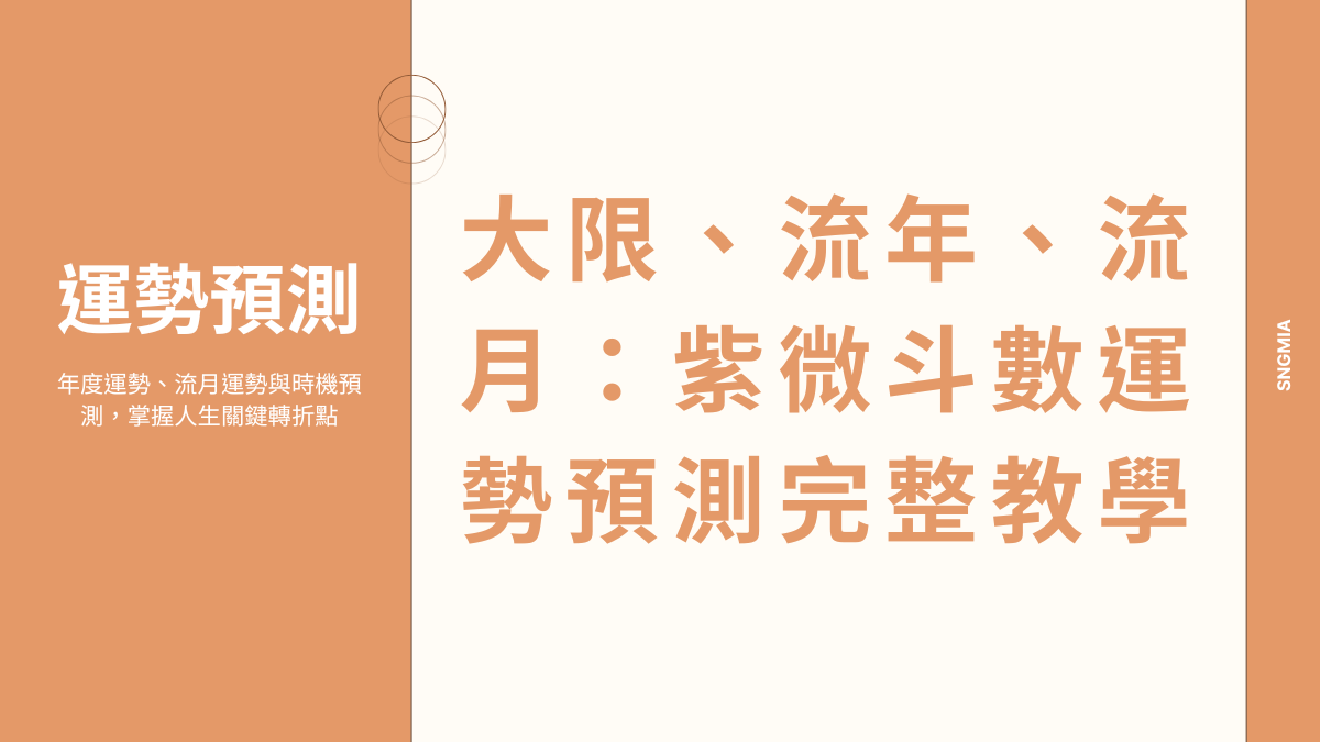 大限、流年、流月：紫微斗數運勢預測完整教學