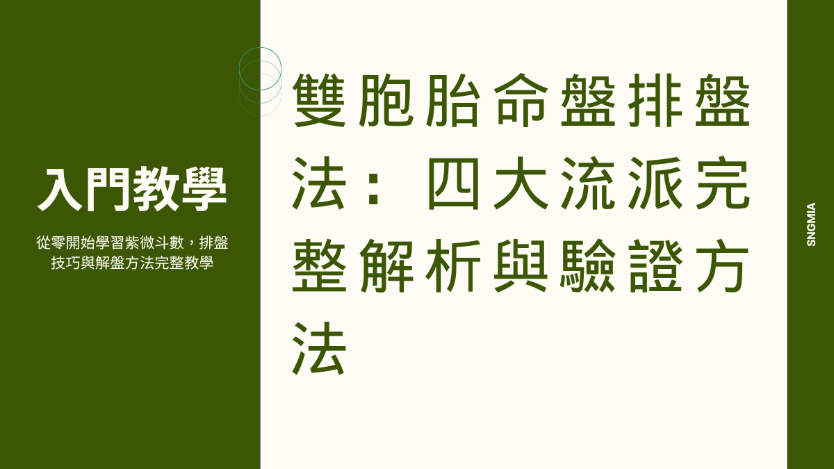 雙胞胎命盤排盤法：四大流派完整解析與驗證方法
